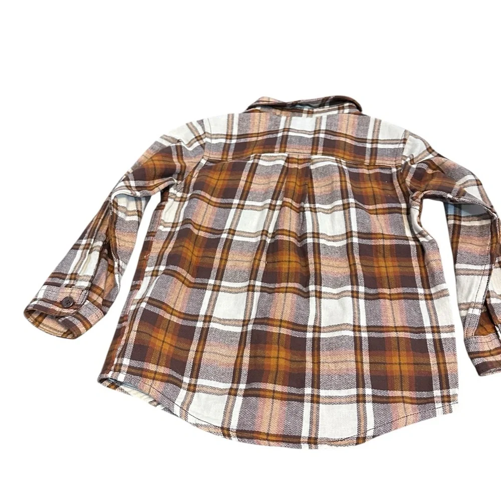 The Children's Place Brown‎ & Cream Plaid Button-Down Shirt